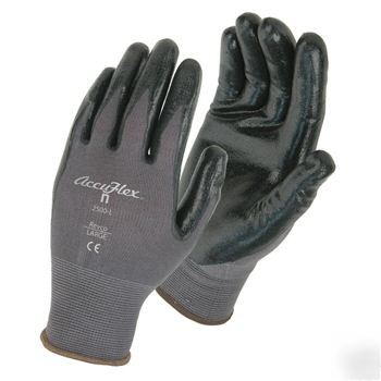 Nitrile solid coated palm nylon knit gloves - m