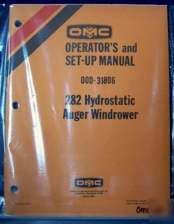 Owatonna omc 282 auger windrower operators manual 