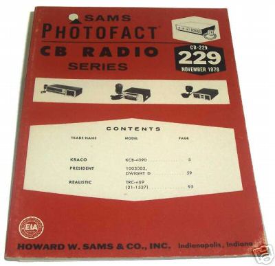Sams photofact cb-229 november 1978 cb radio series