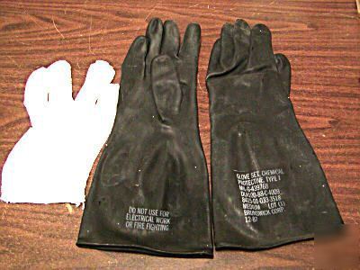 Black chemical glove set - medium- 3 pairs