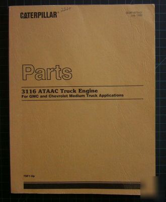 Cat caterpillar 3116 truck engine parts manual book