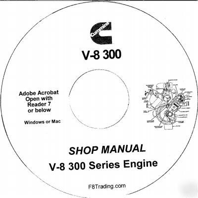 Cummins diesel v-8 300 engine service repair manual cd 