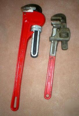 Two drop forged pipe wrenches 18