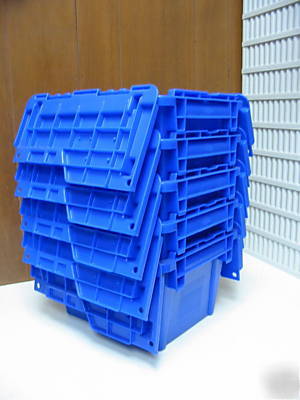 5 heavy duty plastic totes,shipping containers,storage 