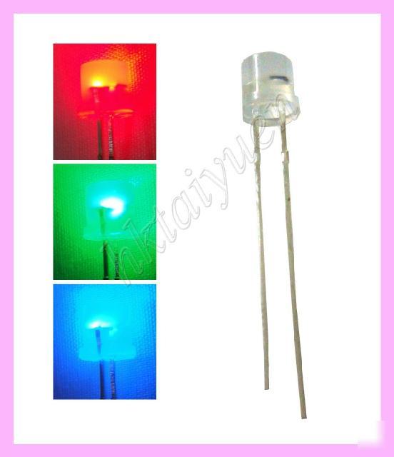 50X 5MM rgb flat top diffused slow color change leds