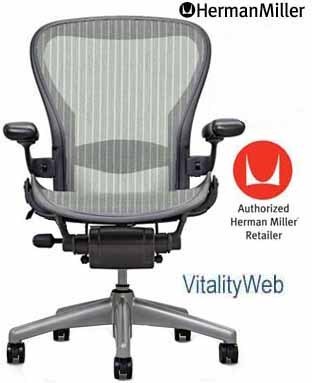 Herman miller aeron chair titanium glacier smoke size c