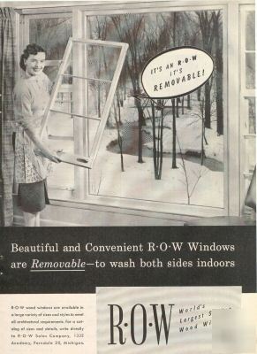 R o w row wood windows ad 1952 ferndale mi