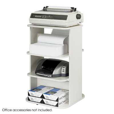 Safco office wood rotating double printer stand