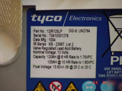 Tyco batteries lot sale 30 each. p/n 12IR125LP