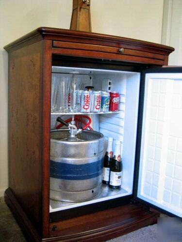 New kegerator beer refrigerator wood furniture fridge
