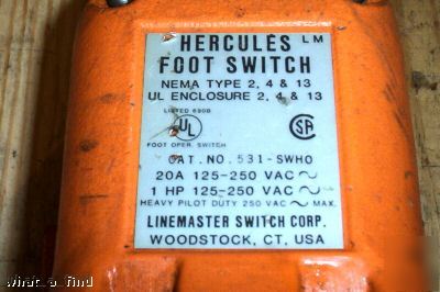 Lot 2 hercules foot switches 531-swho warranty used b