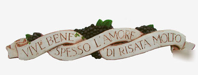 Vive bene italian wall plaque doortopper by al pisano