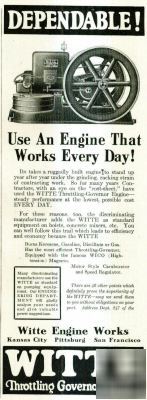 1923 ad: whitte hit & miss engine (offers?)