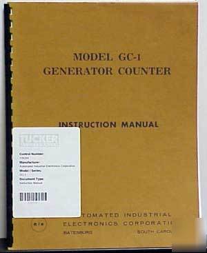 Aie model gc-1 generator counter instr. manual