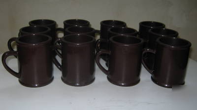 12 continental carlisle 8OZ coffee mugs #8505 brown