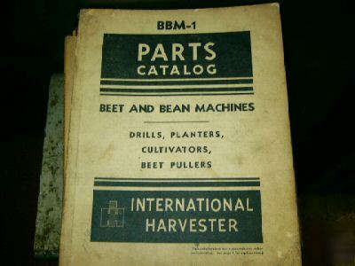 Antique ih parts catalog for beat and bean machines
