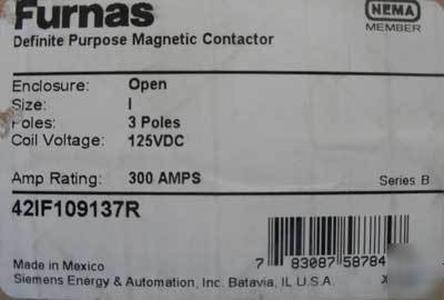 New siemens 42IF109137R def purpose contactor 300A 3P 