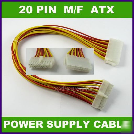20 pin male to female atx power supply extension cable