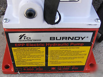 Burndy fci epp-10 electric hydraulic pump 10,000 psi