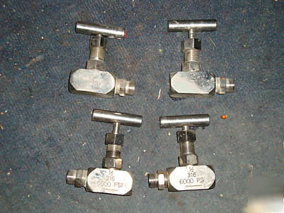 Cole 316 stainless steel 1/2 needle valves lot of (3)