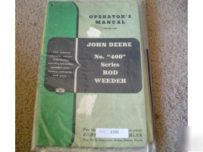 John deere 400 series rod weeder operators manual