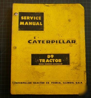Cat caterpillar D9 dozer crawler tractor service manual