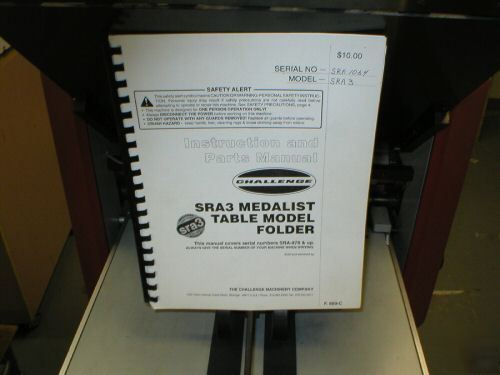 Challenger paper folder SRA3 air feed great condition