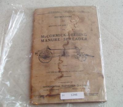 Ih mccormick operators manual manure spreader 1927