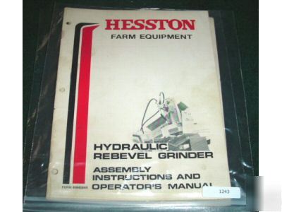 Hesston hydraulic rebevel grinder operators manual
