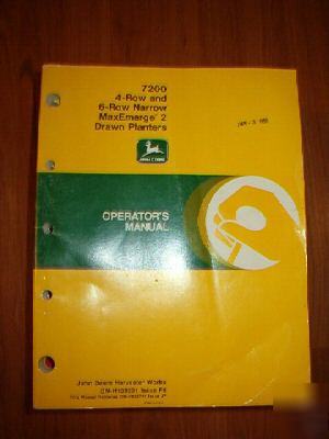John deere operators manual 7200 4 & 6 row narrow