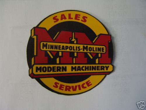 Minneapolis moline sales & service logo auto magnet