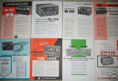 18 original hammarlund brochures hq-180, hq-215, etc.