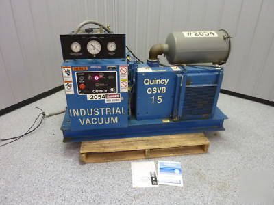 Quincy QSVB15 15HP rotary screw vacuum pump video demo