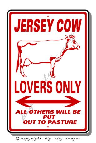 Jersey cow novelty parking sign cow cattle