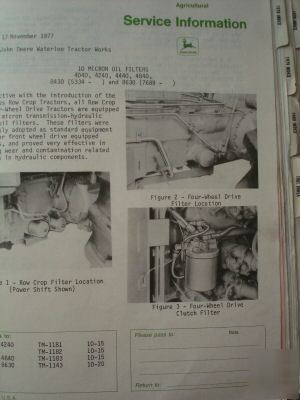 John deere technical service information manual 1970S