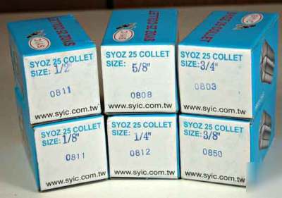 New 6 - syic - syoz 25 inch spring collets 1/8