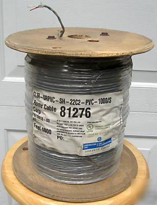 Security alarm cable wire - riser 1000 ft.. #22 2/c