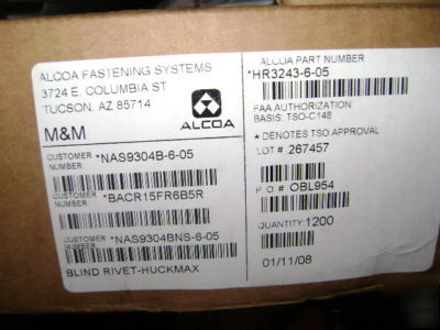 900-alcoa fastening blind rivet-huckmax HR3243-6-05