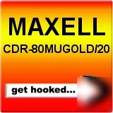 Maxell cdr 80MUGOLD 20 cd r 80 mu gold 20PK slim 32X