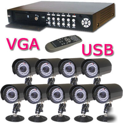 Completed security system network hdd dvr 9 ir cameras