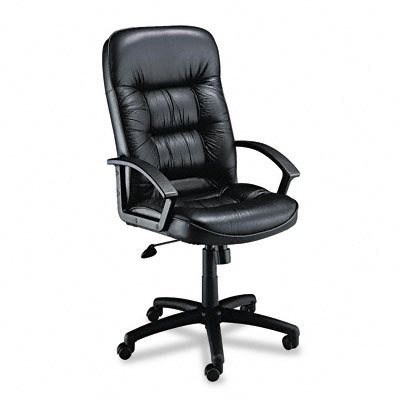 Exc high-back swivel/tilt chair over 5`8 black leather