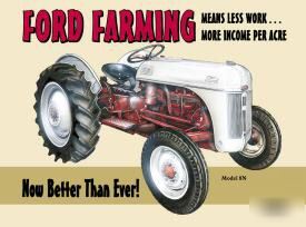 Ford farming 8N tin sign barn garden farm tractor 