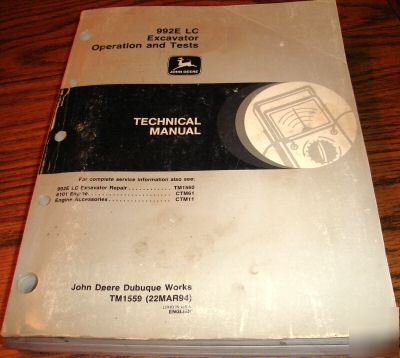 John deere 992E lc excavator o & t technical manual