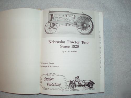 Nebraska tractor tests collectible hardcover book