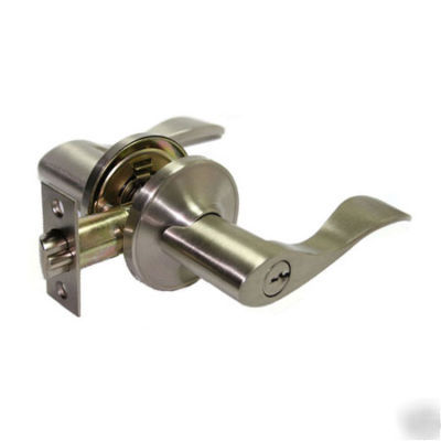 Satin nickel keyed entry lever door lock door knob