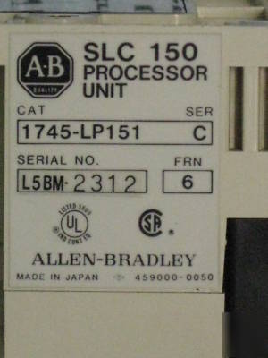 Allen bradley 1745-LP151 slc 150 programmable unit s/c