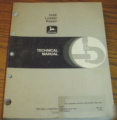 John deere 244E loader technical service manual jd book