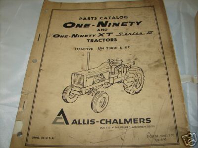 Lot of 5 allis-chalmers combine tractor manuals 