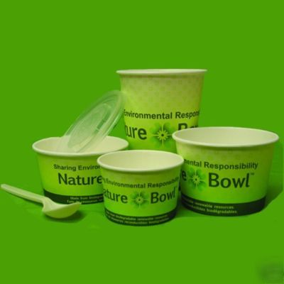 Plastic lids for 8 oz compostable paper bowls case 1000