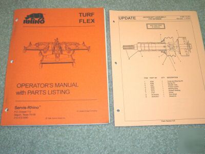 Rhino turf flex mower operators manual and parts list